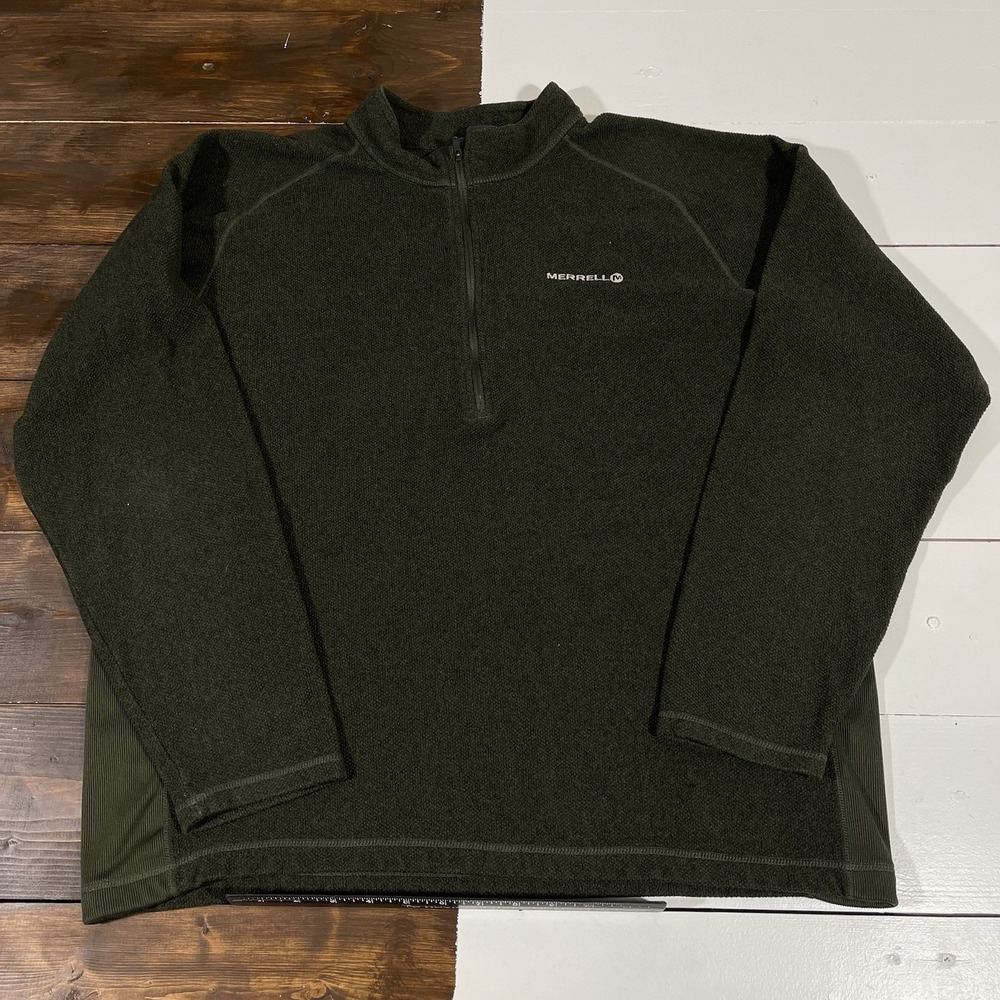 Merrell Terrain Fleece 1/4 Zip Pullover Sweater Forest Green Mens Size‎ XL